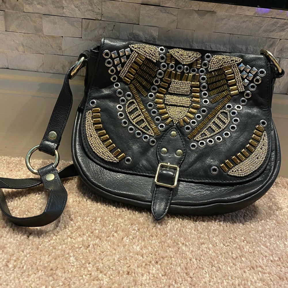 Leather cross body bag